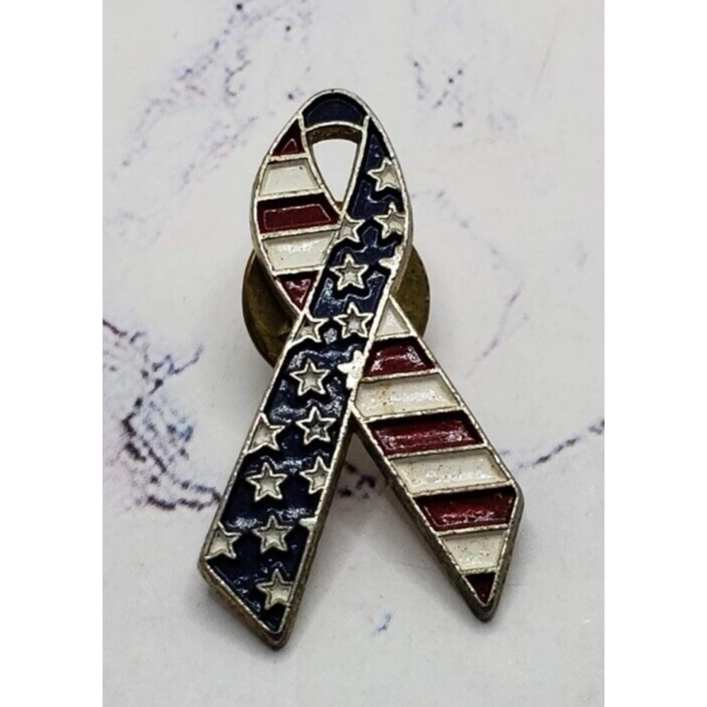 American Flag Ribbon Souvenir Pin